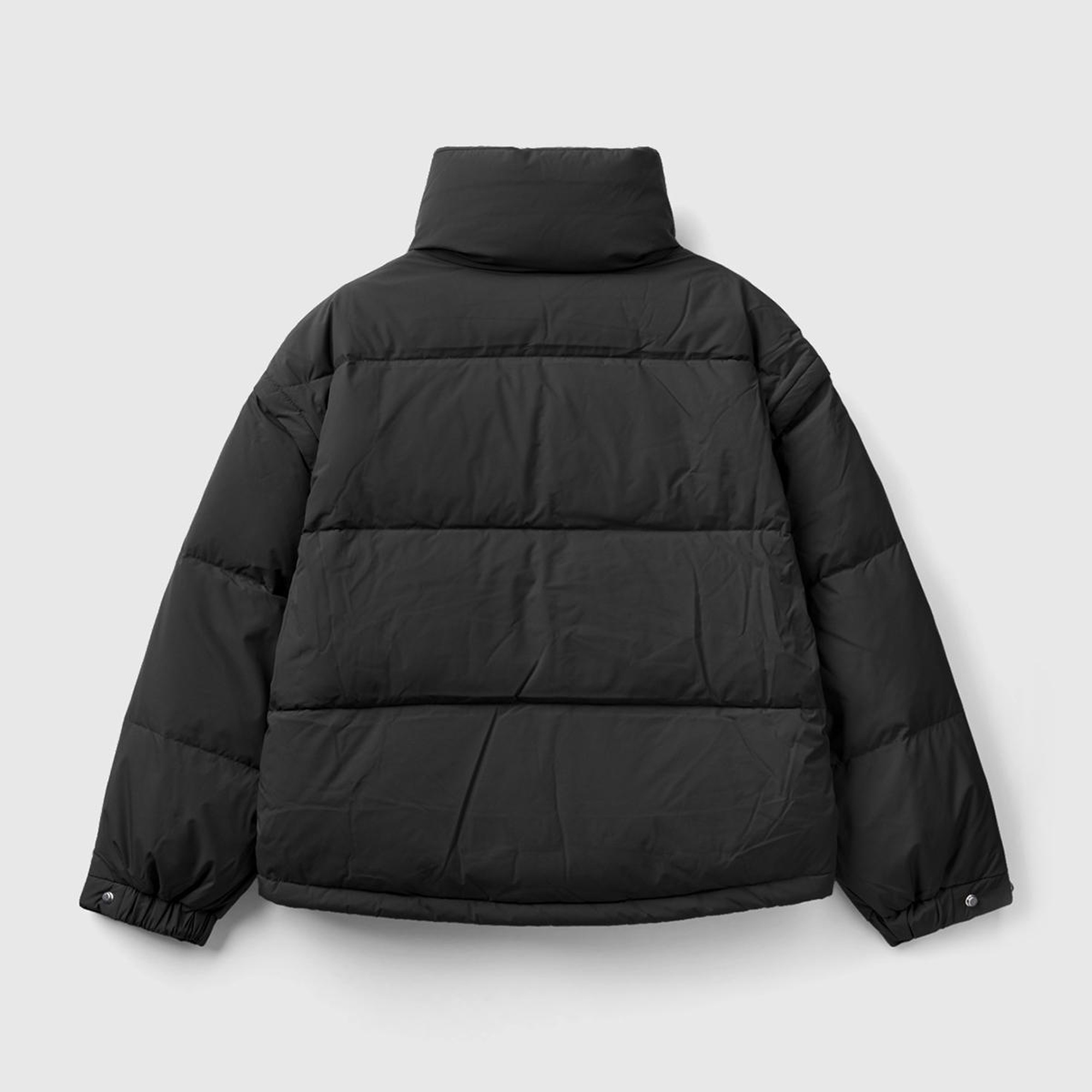 Kadın Siyah Kaz Tüyü Dolgulu Pufa Mont