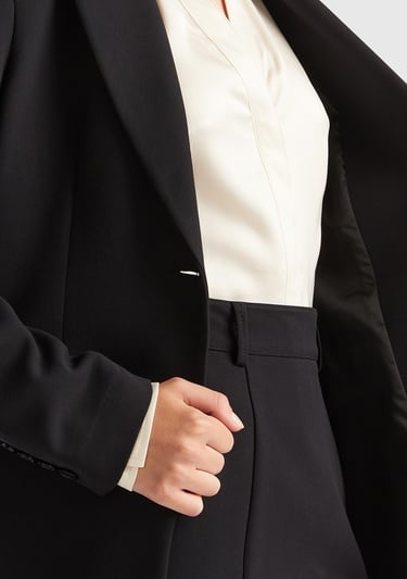  Kadın Siyah Çift Düğmeli Ceket