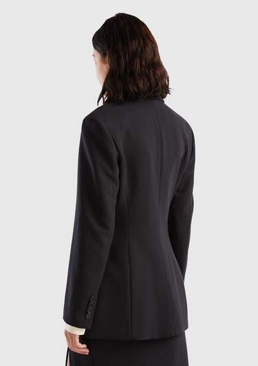  Kadın Siyah Çift Düğmeli Ceket