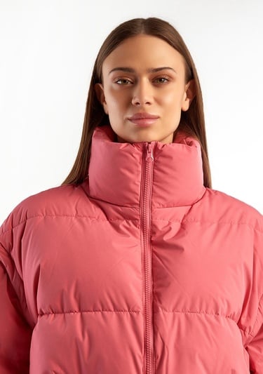  Kadın Gül Kurusu Kaz Tüyü Dolgulu Pufa Mont