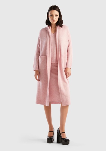  Kadın Gül Kurusu Uzun Hırka