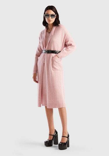  Kadın Gül Kurusu Uzun Hırka