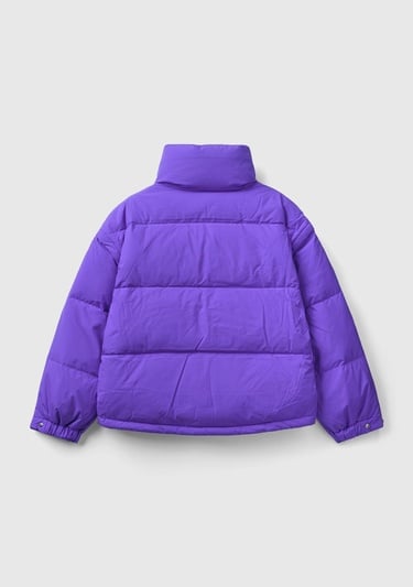  Kadın Mor Kaz Tüyü Dolgulu Pufa Mont