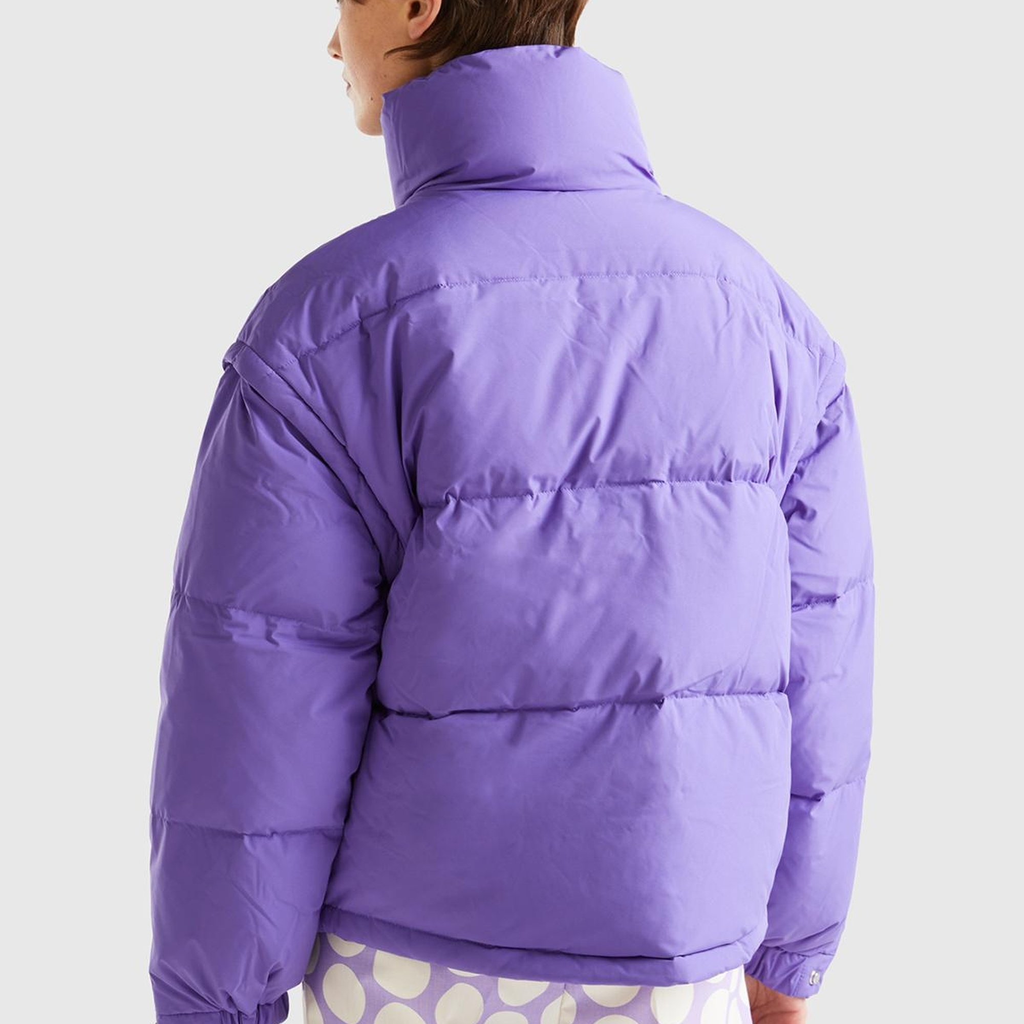 Kadın Mor Kaz Tüyü Dolgulu Pufa Mont