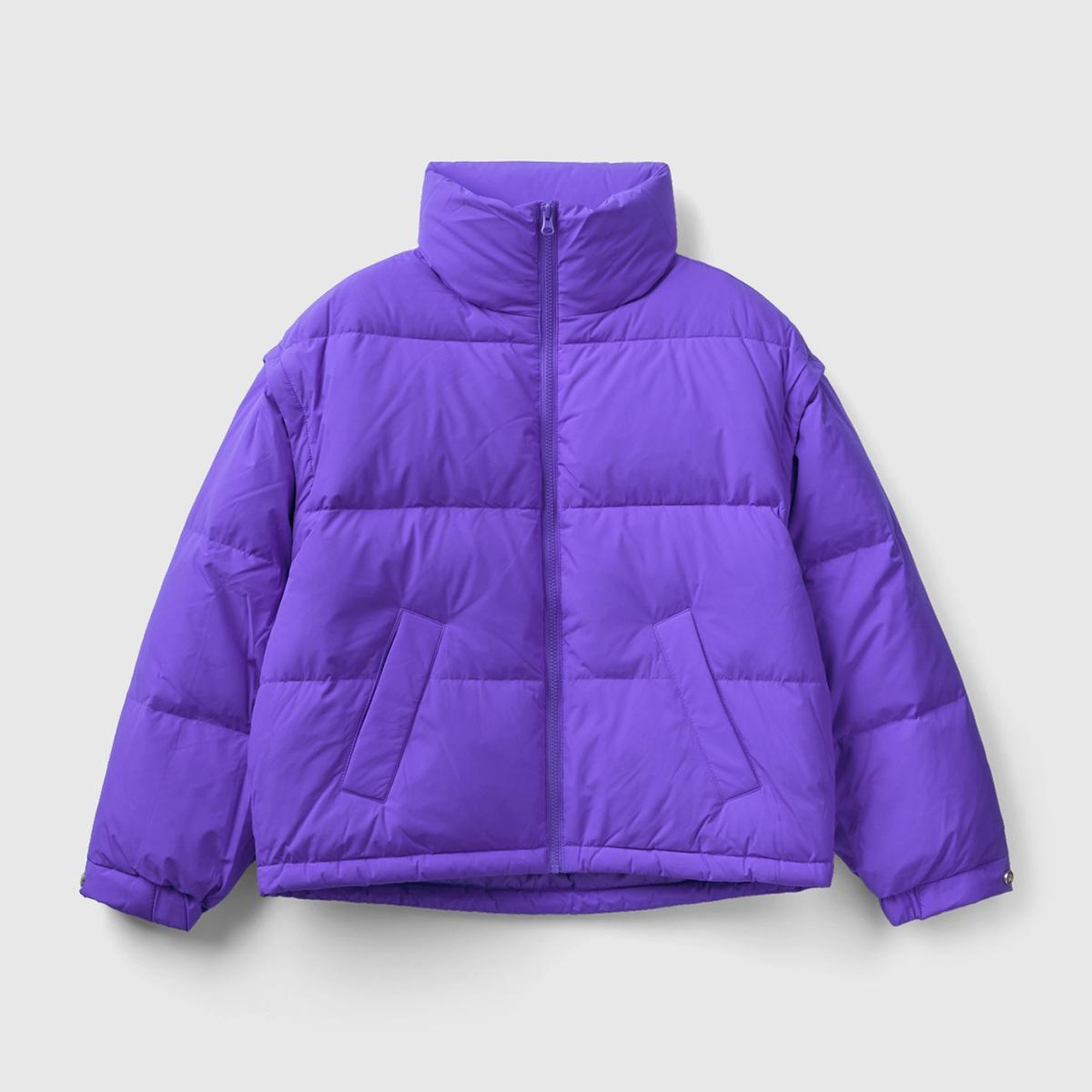 Kadın Mor Kaz Tüyü Dolgulu Pufa Mont