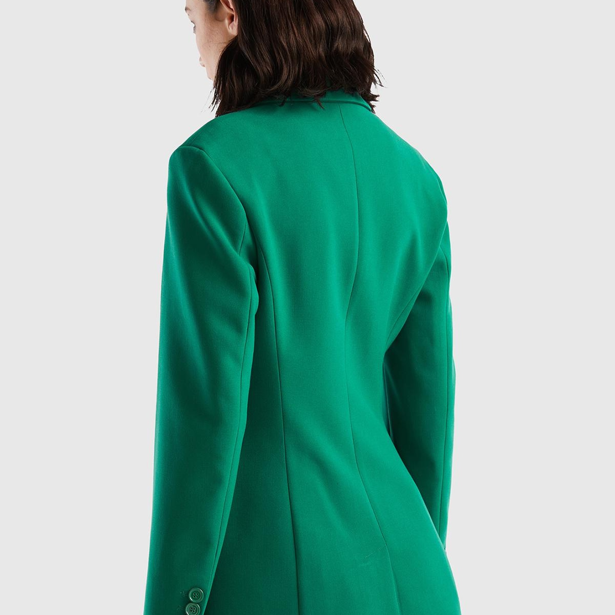Kadın Yeşil Çift Düğmeli Ceket