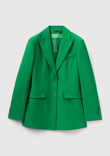  Kadın Yeşil Çift Düğmeli Ceket