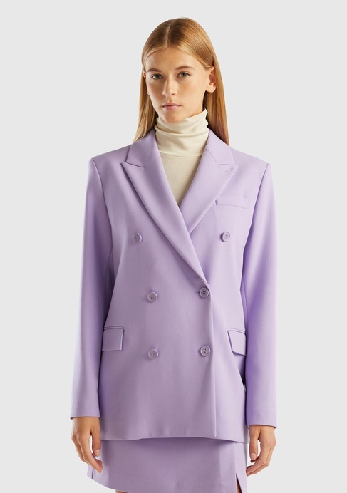 Kadın Lila Kruvaze Ceket