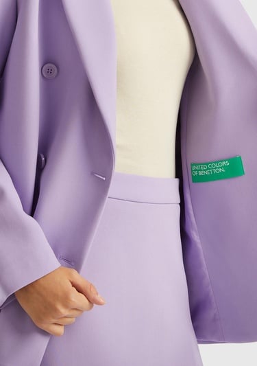  Kadın Lila Kruvaze Ceket