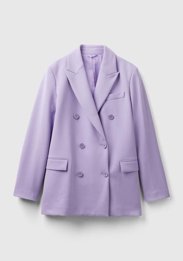  Kadın Lila Kruvaze Ceket