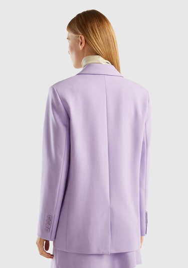  Kadın Lila Kruvaze Ceket