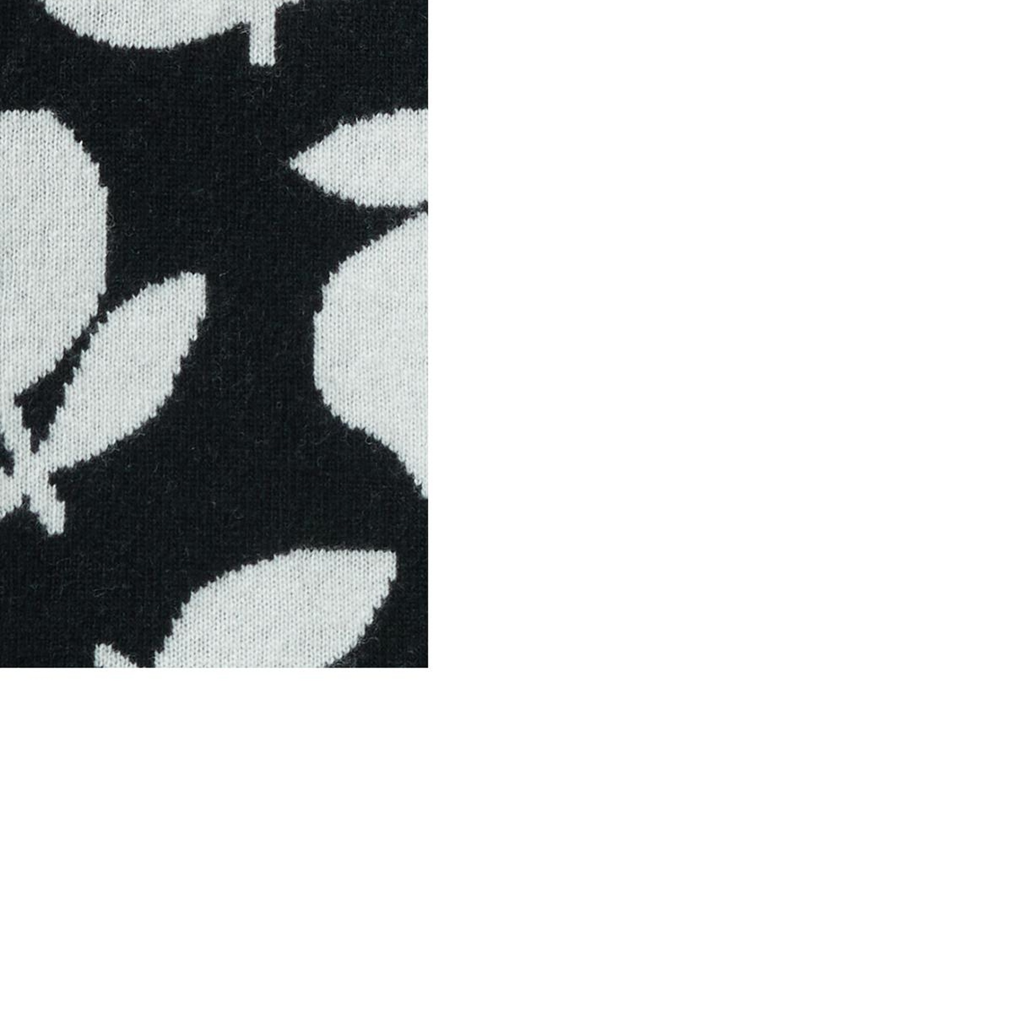 Kadın Siyah Yün Karışımlı Çiçek Desenli Kazak