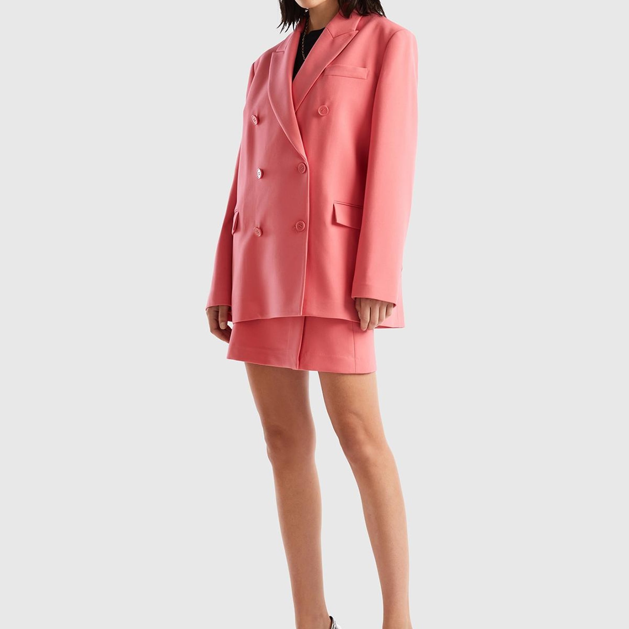 Kadın Gül Kurusu Kruvaze Ceket