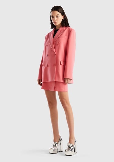  Kadın Gül Kurusu Kruvaze Ceket