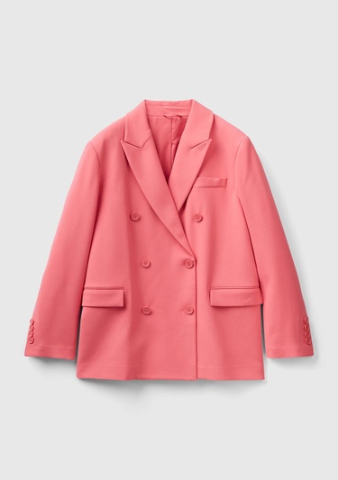  Kadın Gül Kurusu Kruvaze Ceket