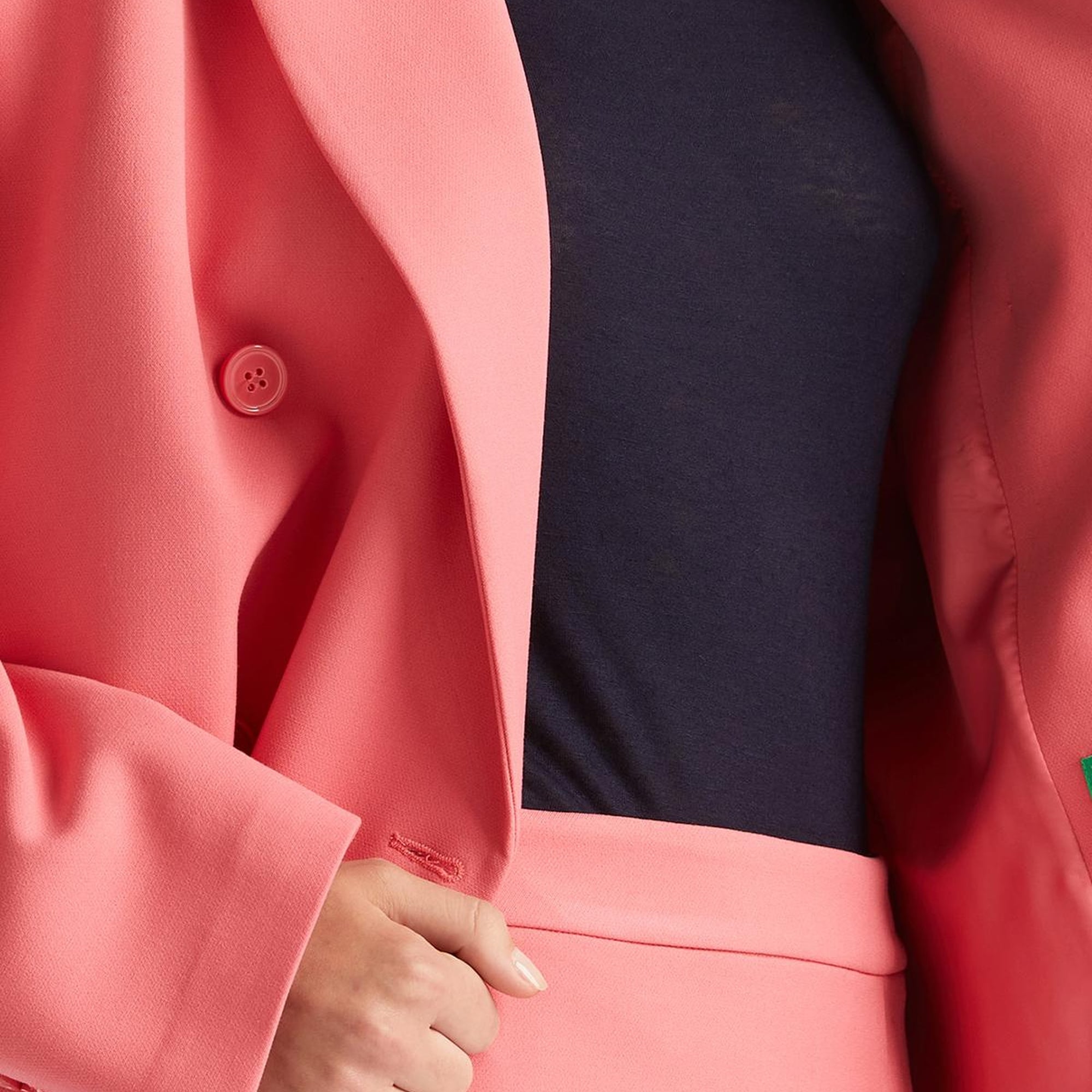 Kadın Gül Kurusu Kruvaze Ceket