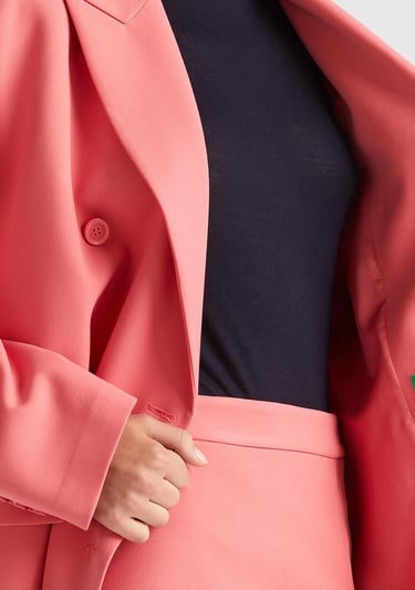  Kadın Gül Kurusu Kruvaze Ceket