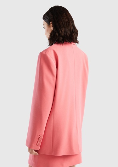  Kadın Gül Kurusu Kruvaze Ceket