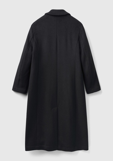  Kadın Siyah 2 Düğmeli Palto