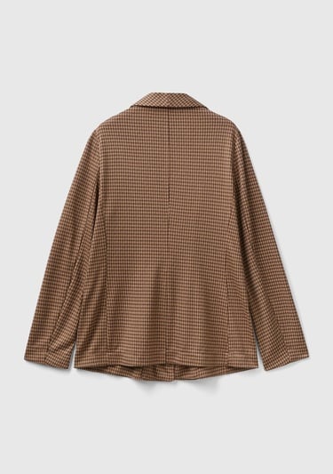  Kadın Taba Kazayağı Desenli Ceket