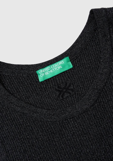  Kadın Siyah Logolu Simli Bra