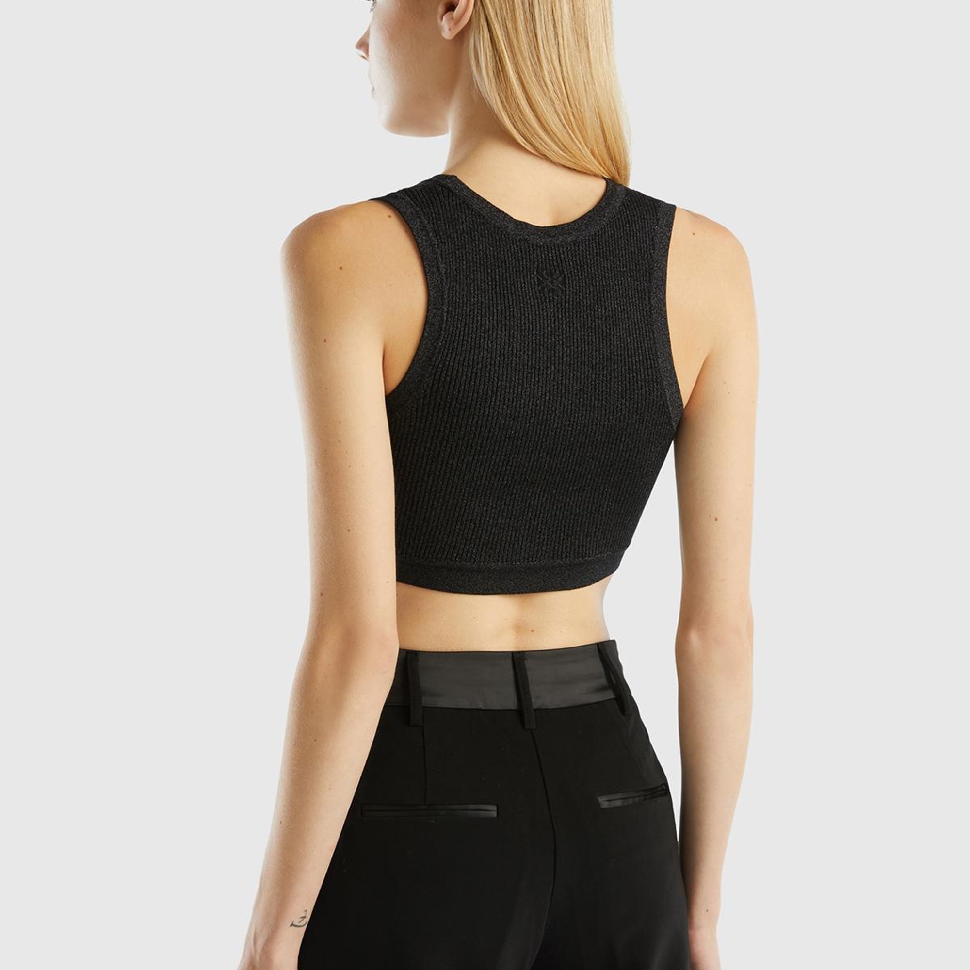 Kadın Siyah Logolu Simli Bra