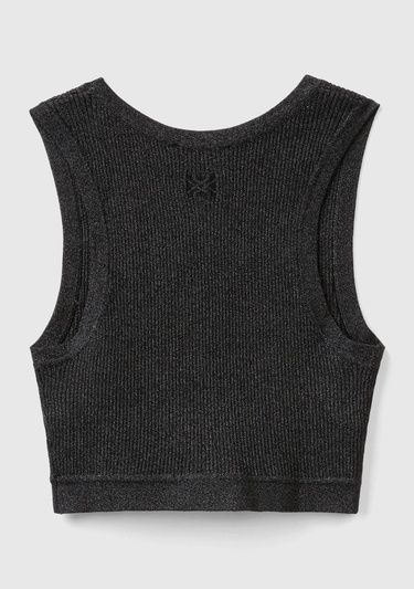  Kadın Siyah Logolu Simli Bra