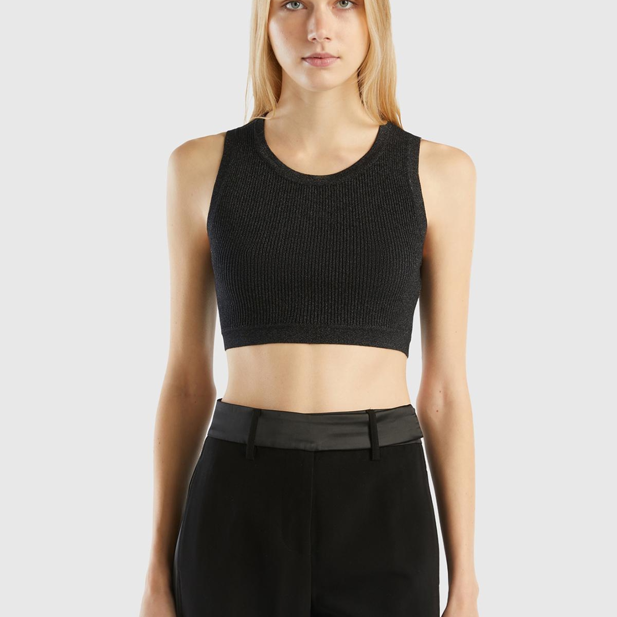 Kadın Siyah Logolu Simli Bra