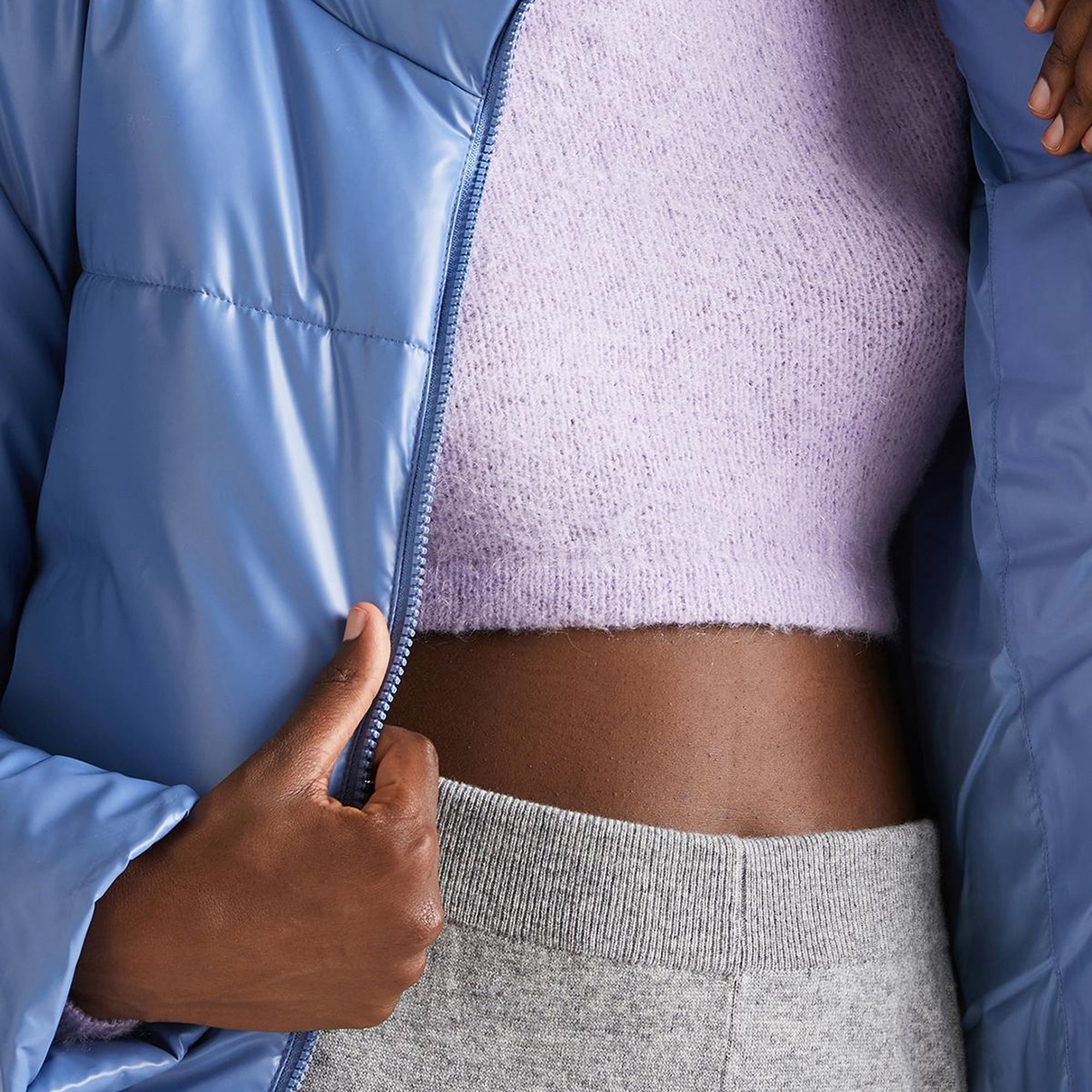 Kadın Havacı Mavi Pufa Mont