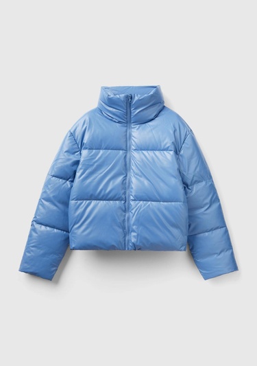  Kadın Havacı Mavi Pufa Mont
