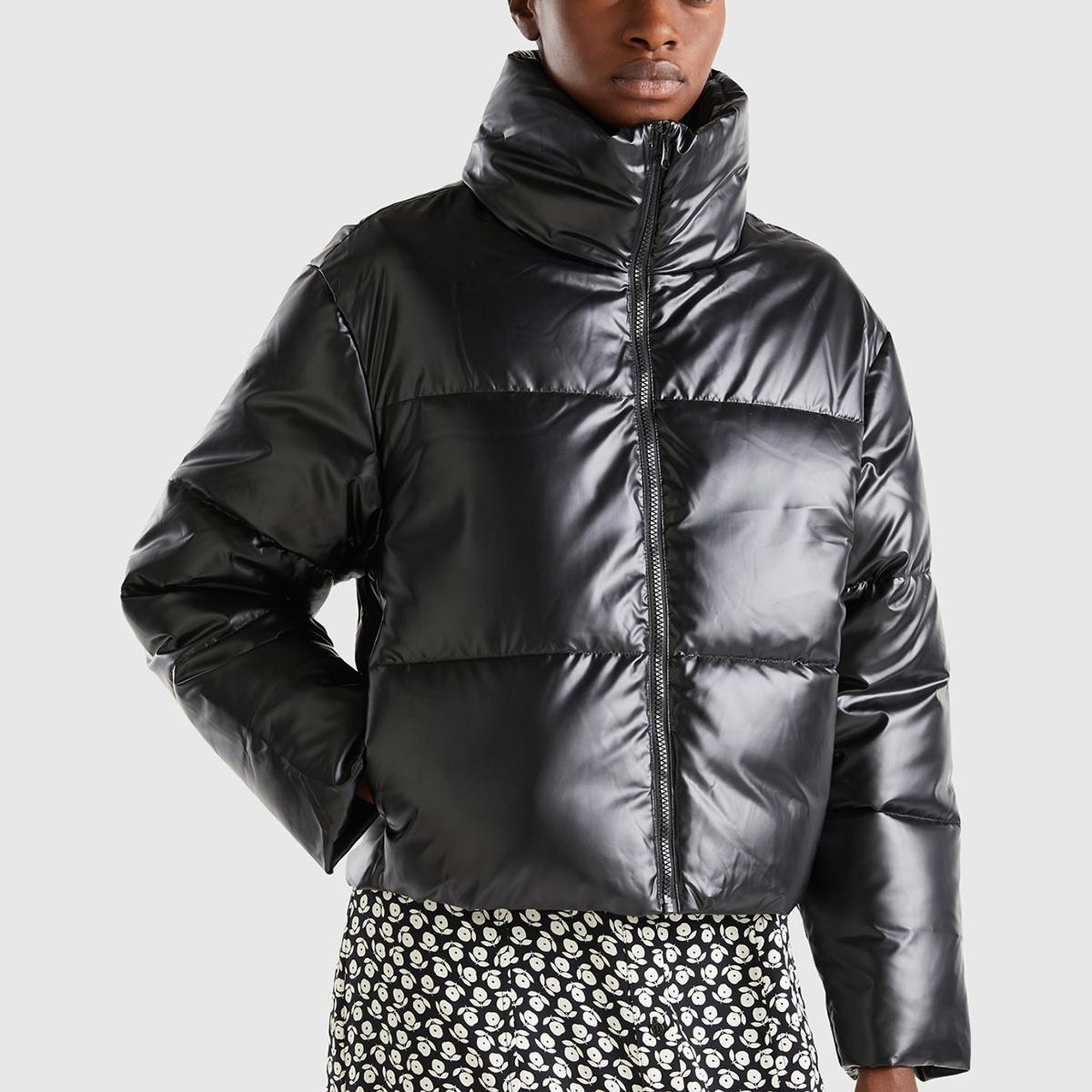 Kadın Siyah Pufa Mont