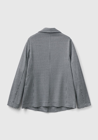  Kadın Siyah-Beyaz Kazayağı Desenli Ceket