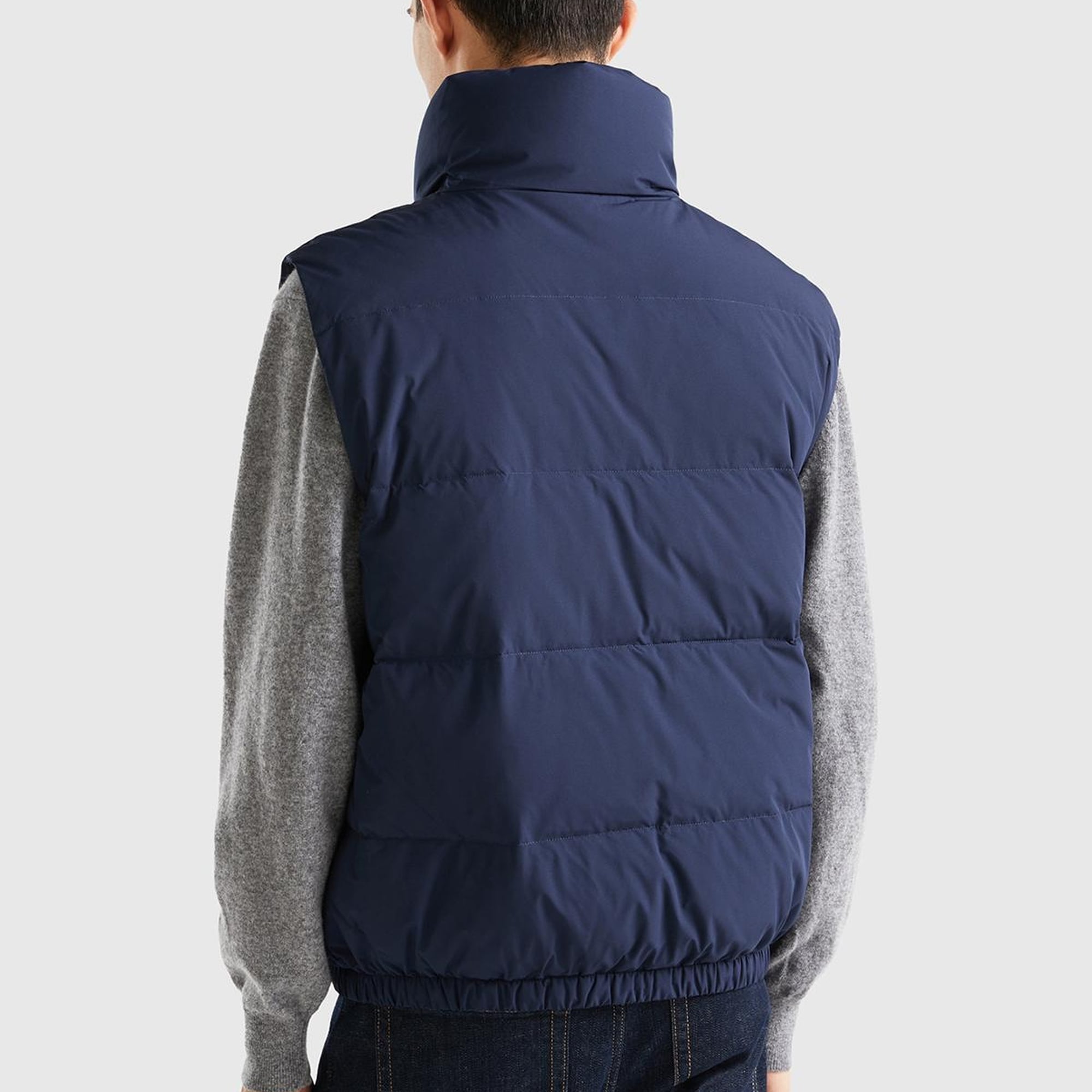 Erkek Lacivert Kaz Tüyü Dolgulu Yelek