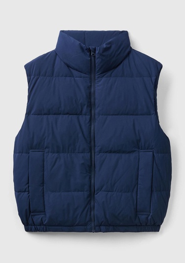  Erkek Lacivert Kaz Tüyü Dolgulu Yelek