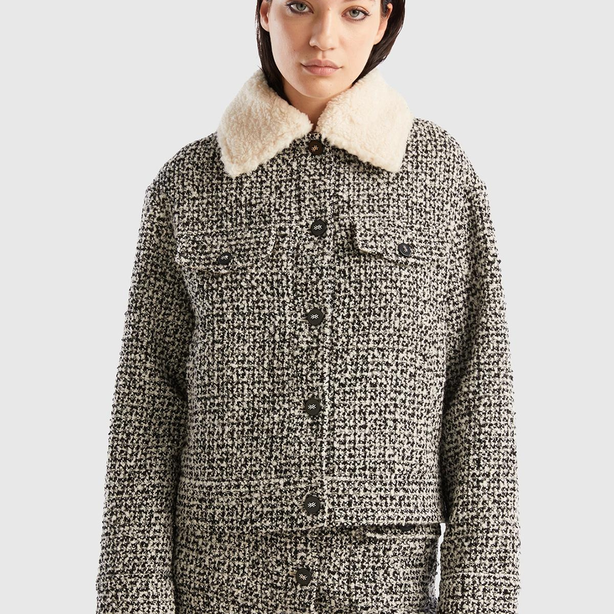 Kadın Taba Yakası Çıkarılabilir Ceket