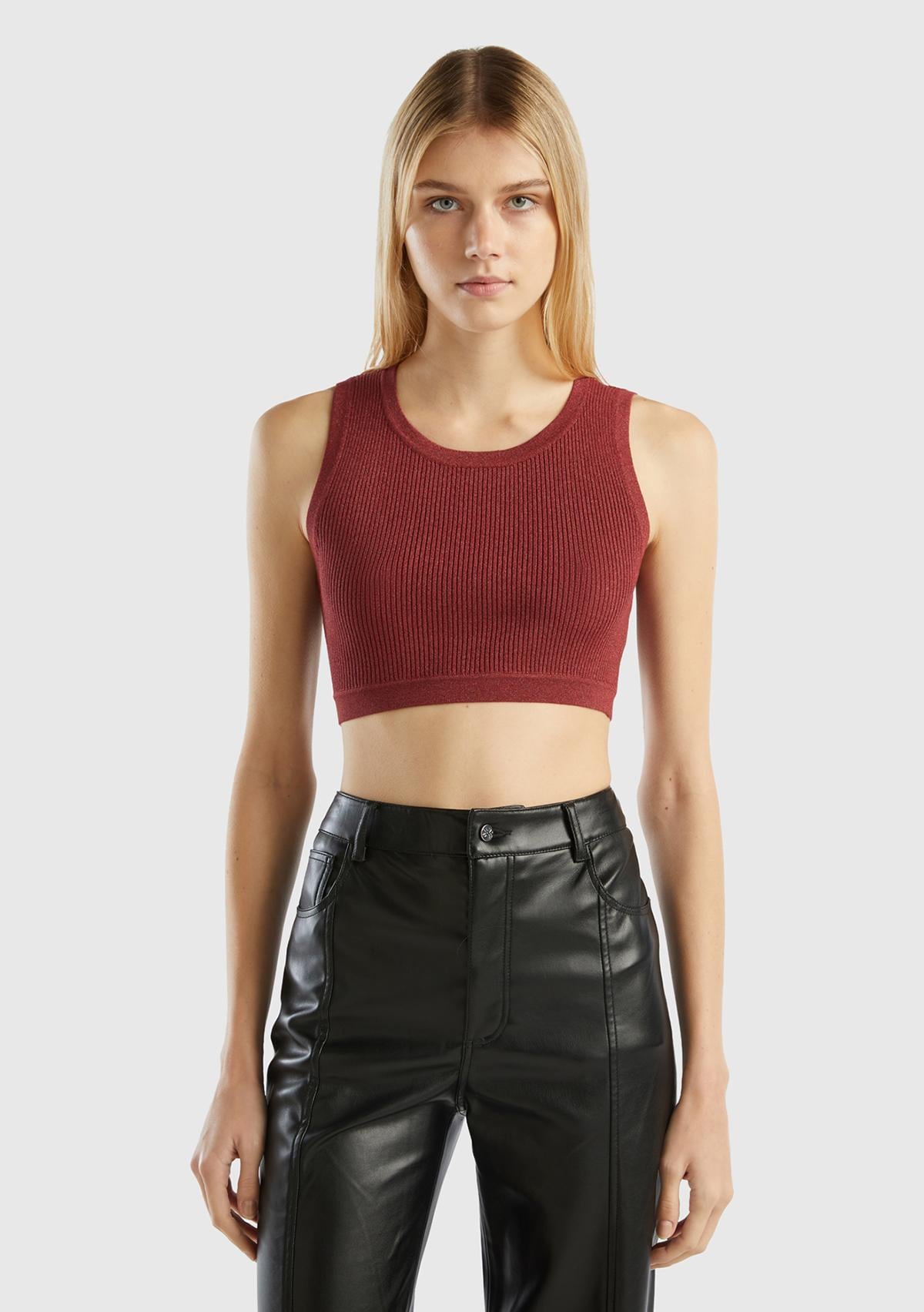  Kadın Bordo Logolu Simli Bra