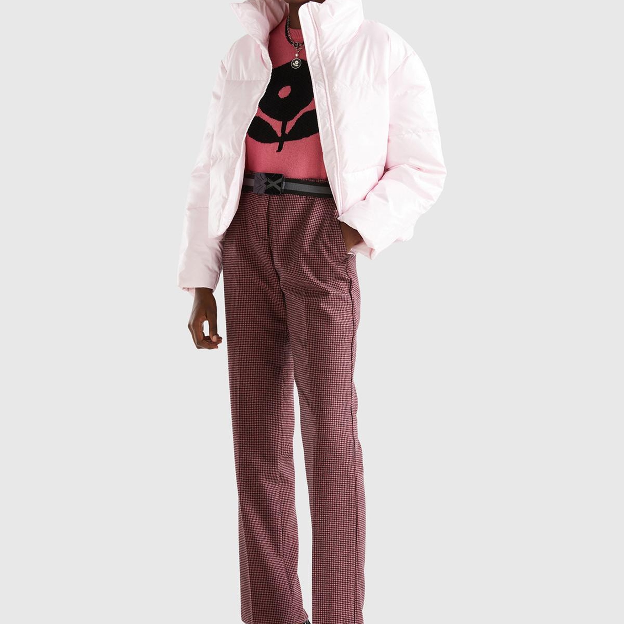 Kadın Toz Pembe Pufa Mont