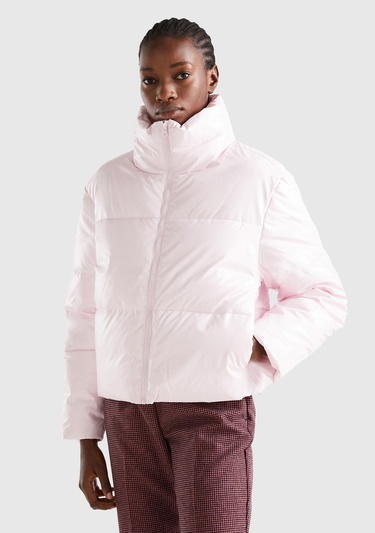  Kadın Toz Pembe Pufa Mont