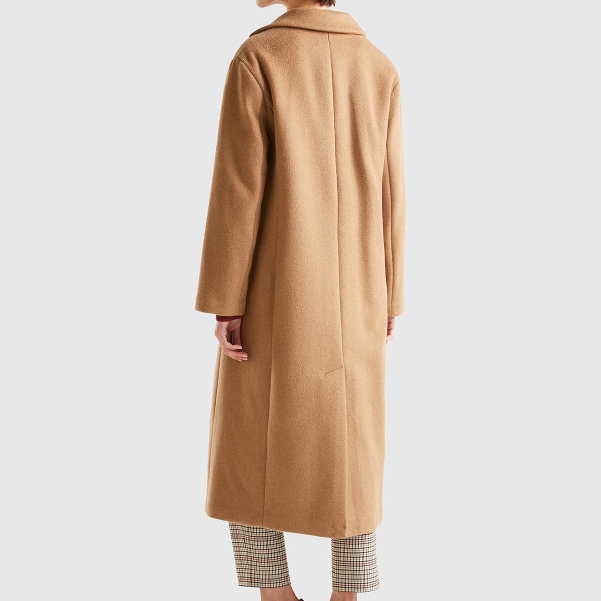 Kadın Kahverengi 2 Düğmeli Palto