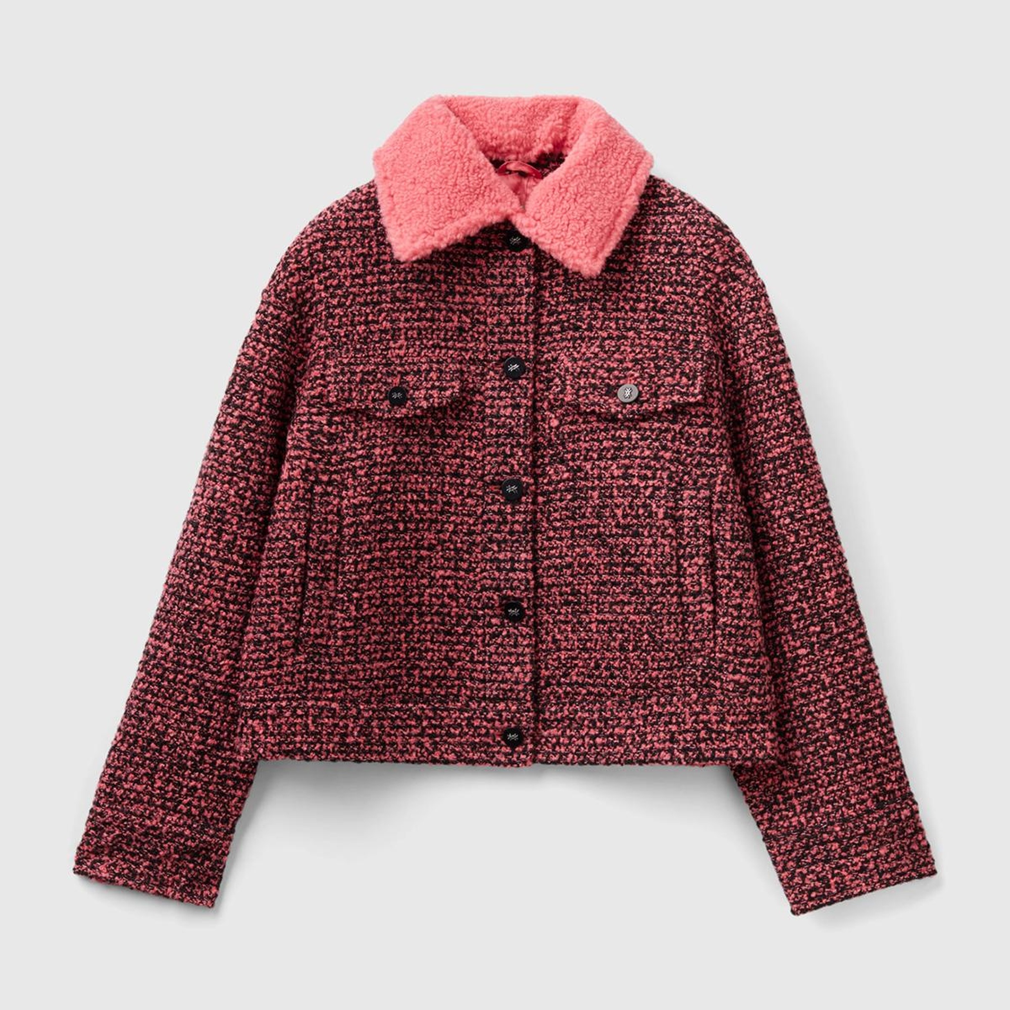 Kadın Pembe Yakası Çıkarılabilir Ceket