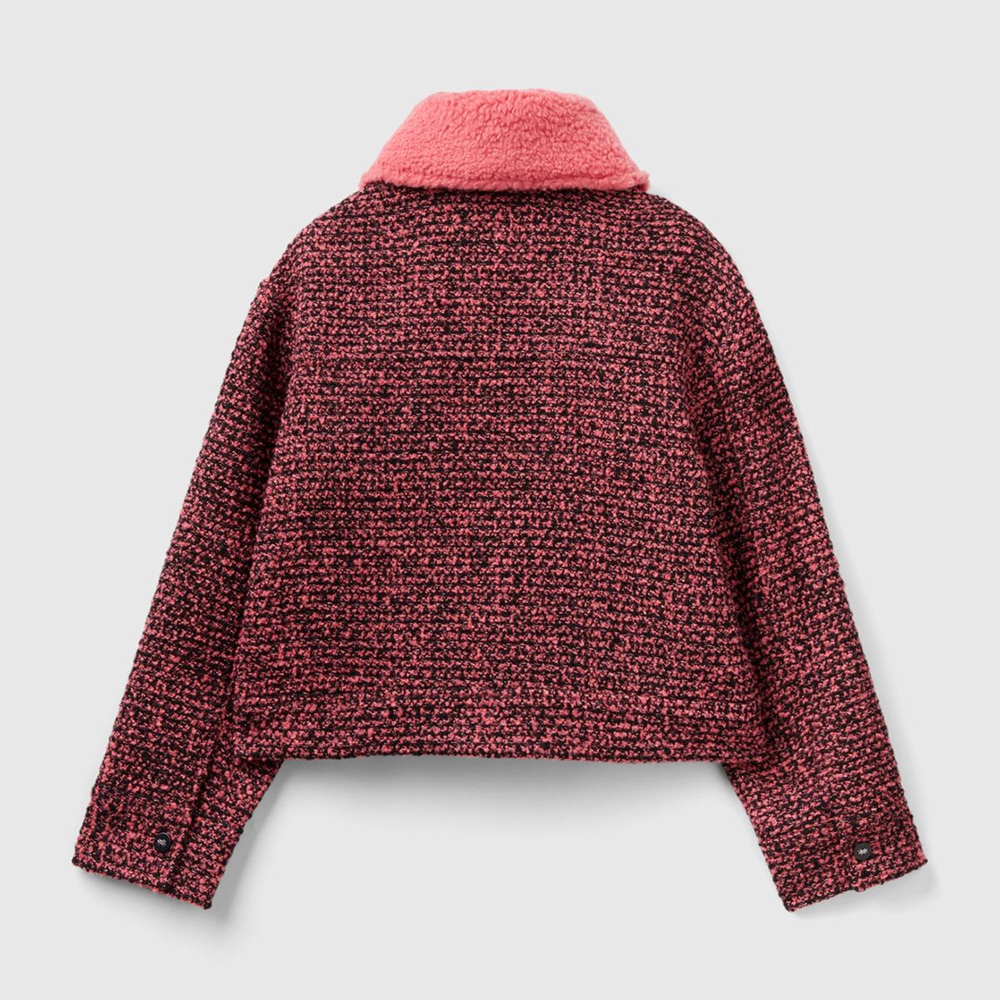 Kadın Pembe Yakası Çıkarılabilir Ceket