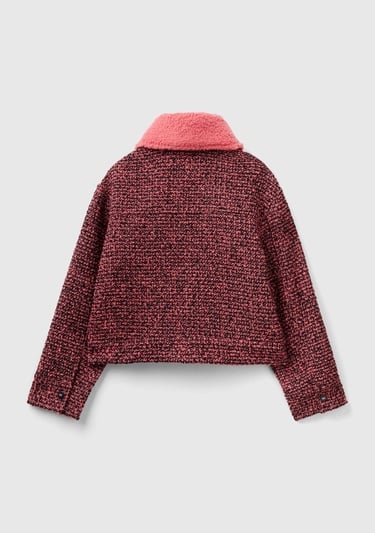  Kadın Pembe Yakası Çıkarılabilir Ceket