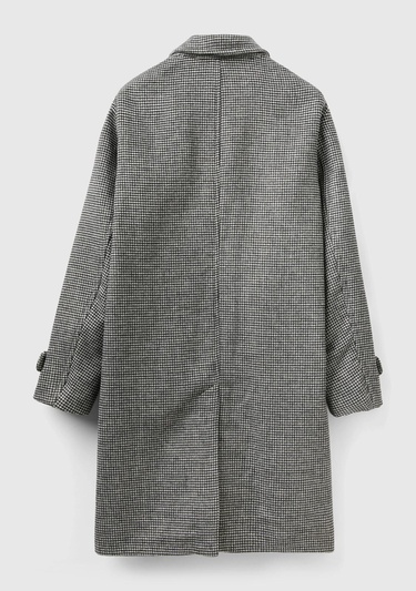  Erkek Bej Yün Karişimli Ekoseli Palto