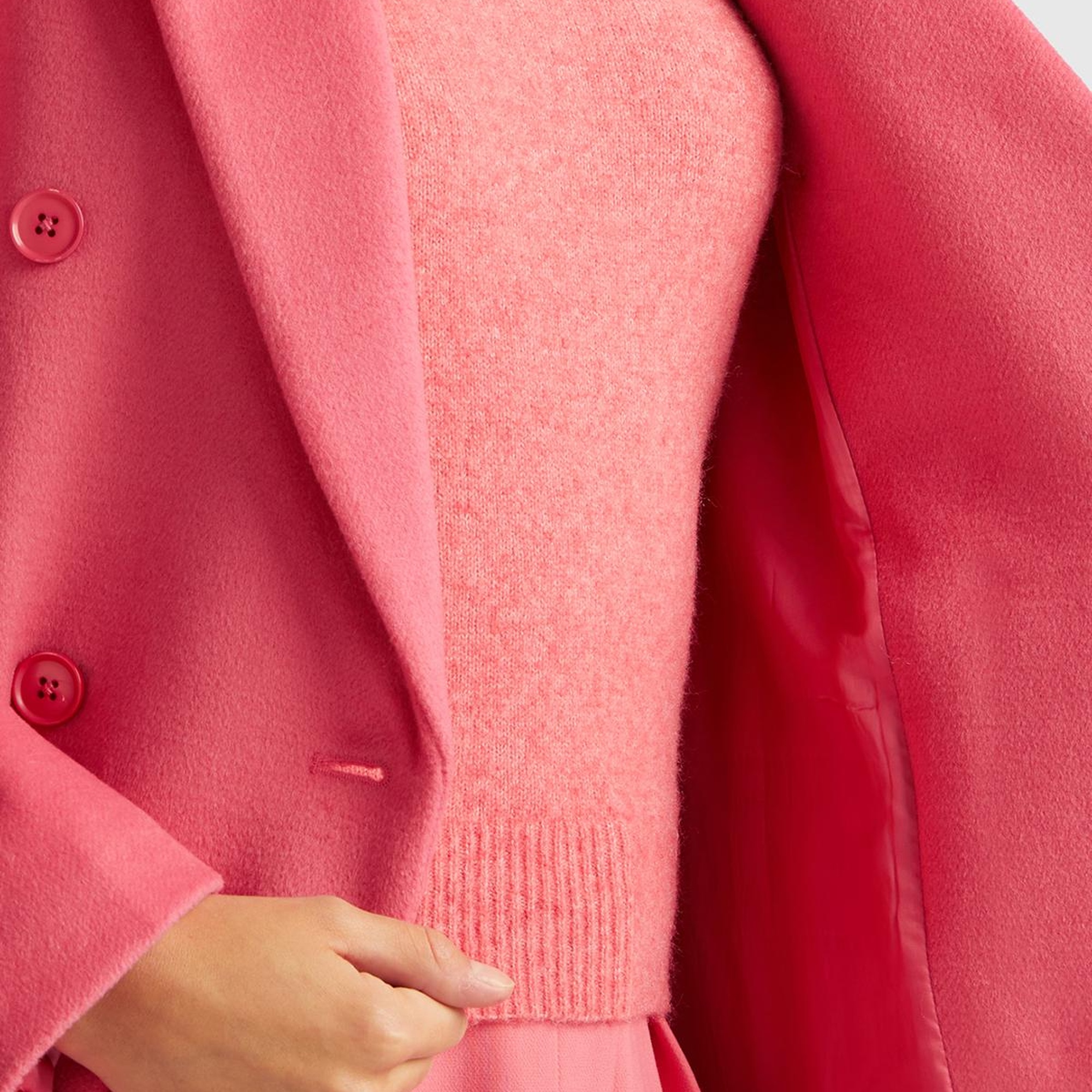 Kadın Gül Kurusu Kruvaze Palto