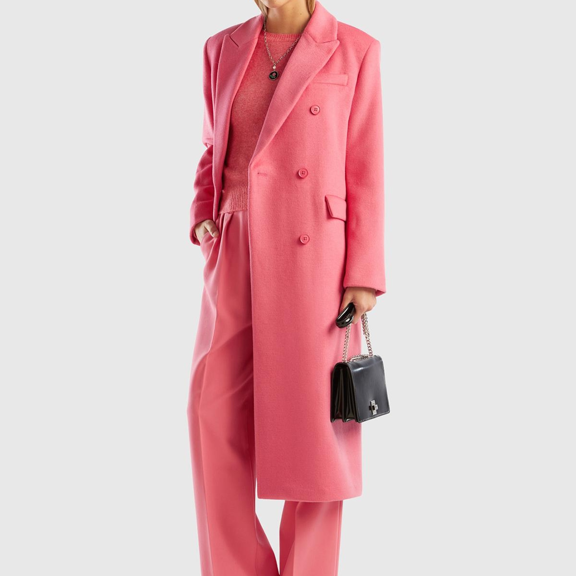 Kadın Gül Kurusu Kruvaze Palto