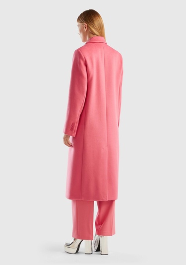  Kadın Gül Kurusu Kruvaze Palto