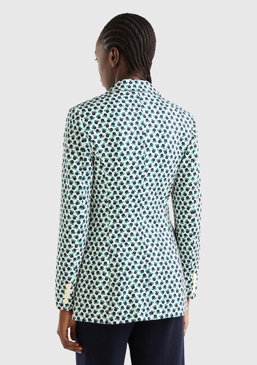  Kadın Yeşil Mix Çiçek Desenli Ceket