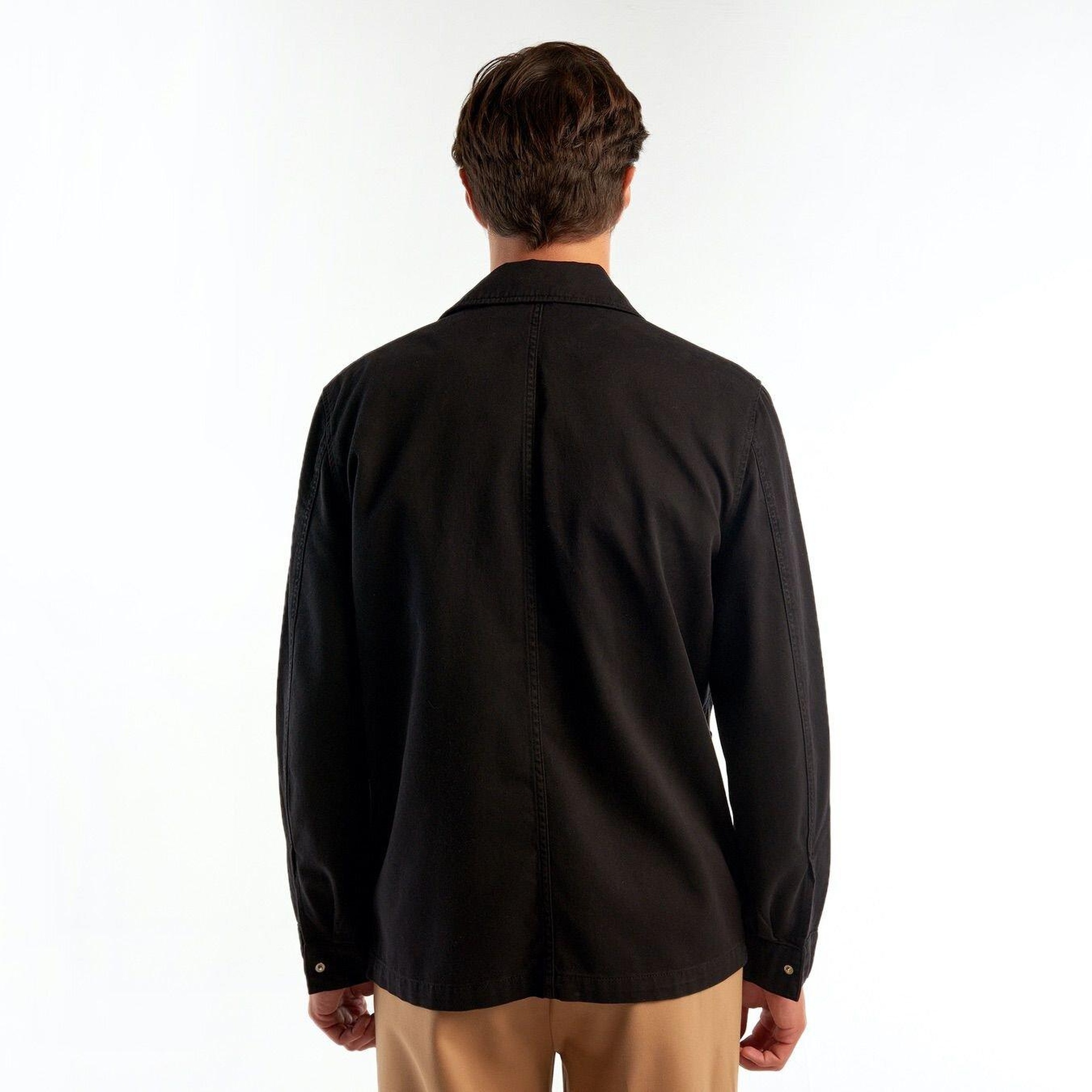 Erkek Siyah %100 Pamuk Regular Fit Ceket