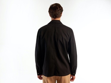  Erkek Siyah %100 Pamuk Regular Fit Ceket