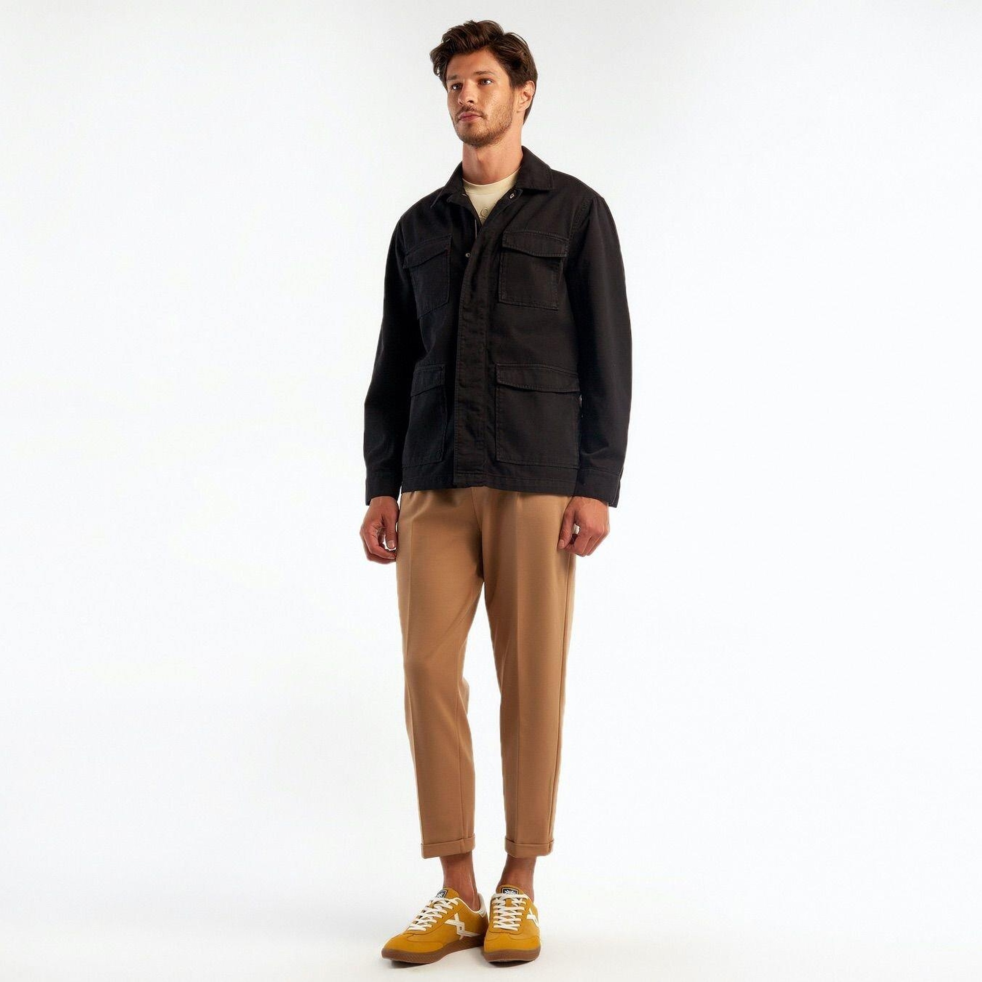 Erkek Siyah %100 Pamuk Regular Fit Ceket